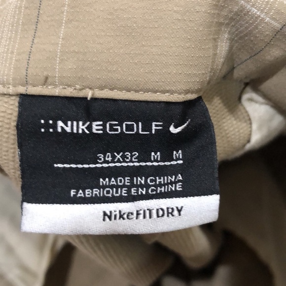 Nike Golf Pants Size 34 34x32 Medium Tan Plaid - Picture 9 of 11